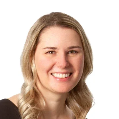 Cael Dymond smiling, she has blonde hair.